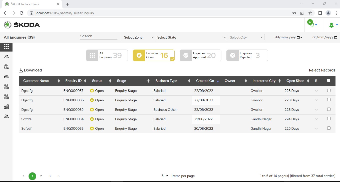 DMS Dashboard