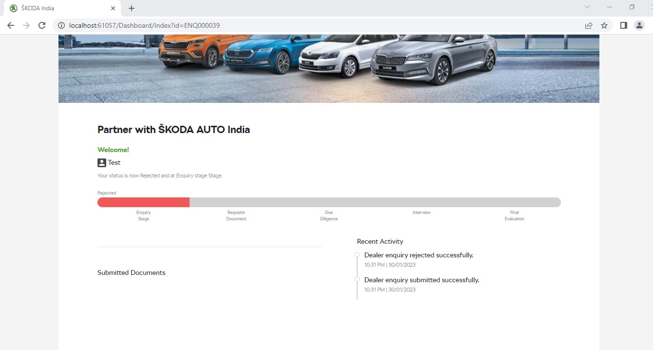 Dealer Portal Rejected