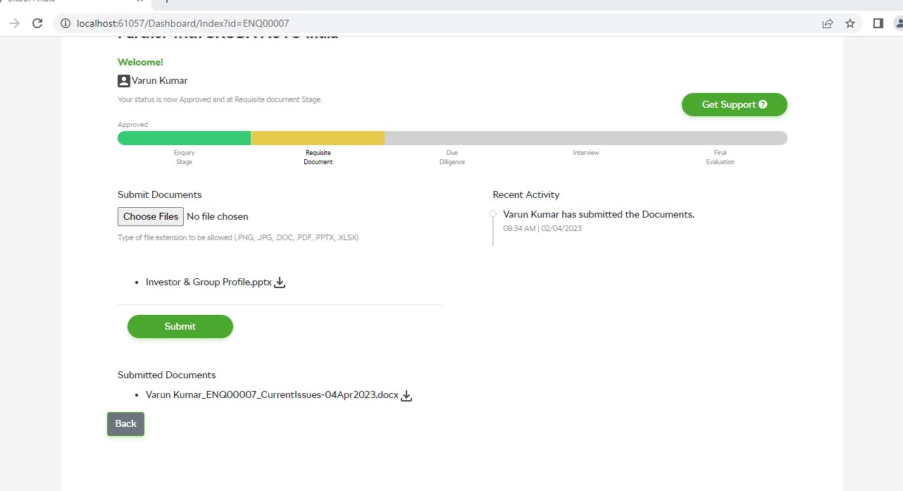 Submitted Doc Activity
