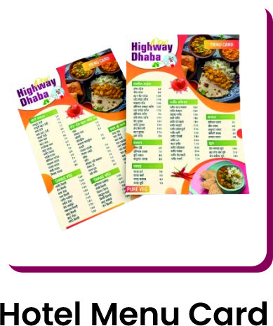 Hotel Menu Card