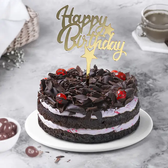 🎂🍒🔸 बर्थडे ब्लैक फॉरेस्ट एगलेस केक